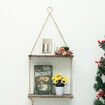 1/2/3 Tiers Wall Mounted Storage Holder Wooden Hanging Rope Shelf Floating Rack1  Layer