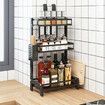 2/3 Tier Kitchen Rack Organizer Stainless Steel Countertop Spice Jars Bottle Kit.A2 Layers