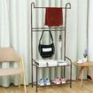 165cm Clothes Cloth Coat Rack Hanger Garment Portable Shoe Rack Shelf Bracket Hat Hook Organiser Studying Bedroom Black