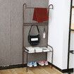 165cm Clothes Cloth Coat Rack Hanger Garment Portable Shoe Rack Shelf Bracket Hat Hook Organiser Studying Bedroom Black