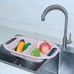 BOQUN Foldable Drain Rack Vegetable Fruit Washing Basket Strainer Colander Kitchen SinkPink