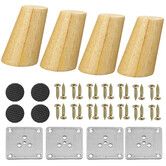 4Pcs/Set Solid Wooden Cone Angled Furniture Legs Kit Sofa Table Chair Stool Part Leg Support8cm