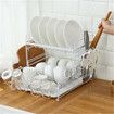 Dish Drainer Rack 2-Tiers Plate Bowl Cutlery Sink Tool Holder Dry Stand Kitchen3 LayersBlack