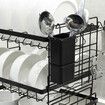 Dish Drainer Rack 2-Tiers Plate Bowl Cutlery Sink Tool Holder Dry Stand Kitchen3 LayersBlack