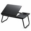 Liftable Folding Computer Desk Laptop Stand 4 Heights Adjustable with Cup Holder Lap Bed Table Tray Breakfast TablePink