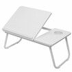 Liftable Folding Computer Desk Laptop Stand 4 Heights Adjustable with Cup Holder Lap Bed Table Tray Breakfast TablePink