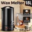 15L Wax Melter Candle Making Large Melting Pot Furnace Electric Soy Soap Maker Machine Quick Pour Spout Temperature Control 1800W Commercial
