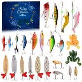 Advent Calendar Fishing Christmas Countdown - 24 Days Fishing Lures Set for Fisher Adult Men Teen Boys - 2023 Christmas Surprise Gift