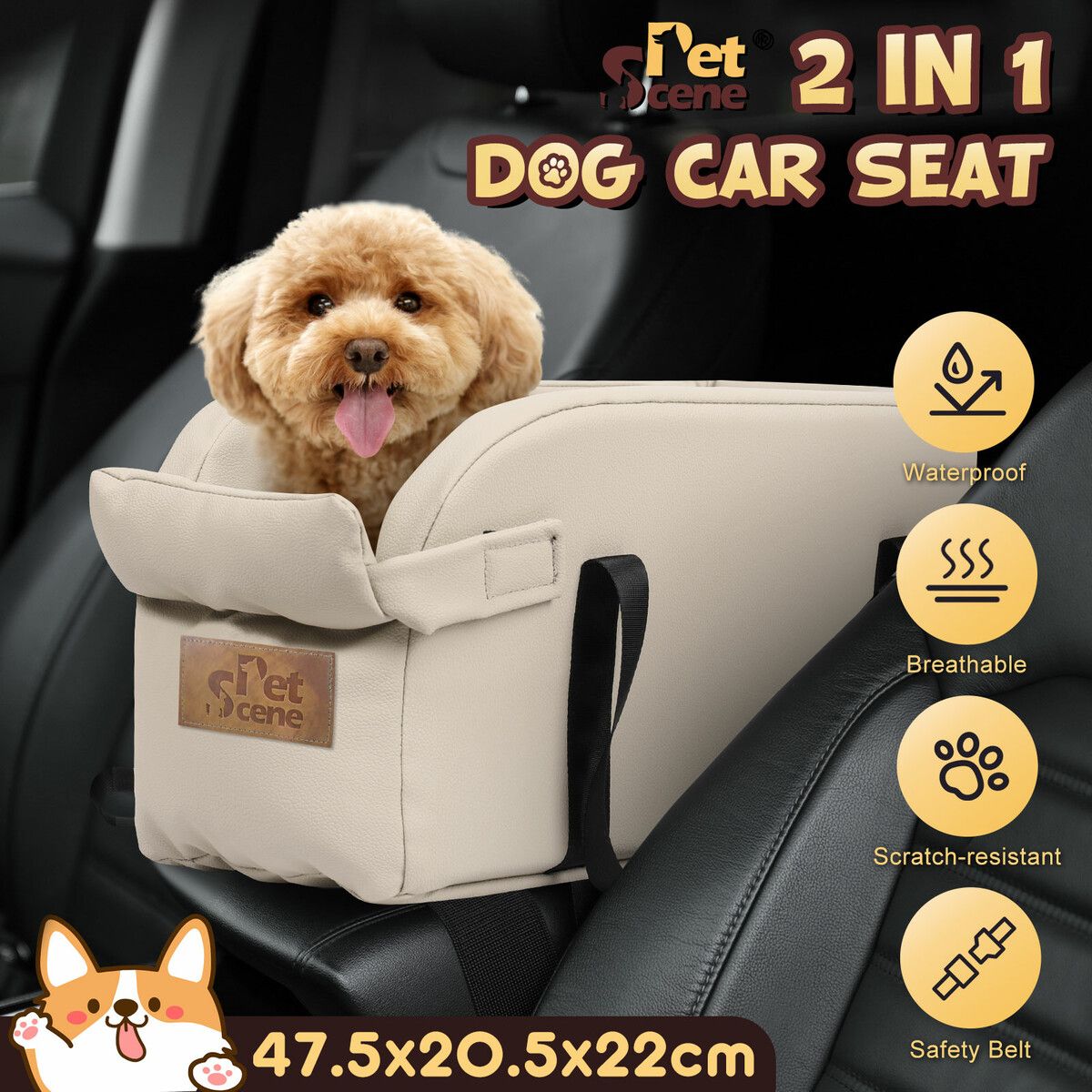 Dog Pet Cat Bed Sofa Car Seat Calming Carrier Chair Doggy Canine Puppy Mattress Couch Bedding Travel Portable Cushion