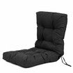 High Back Chair Cushion Waterproof Sofa Recliner Chair Cushion Seat Back Pad Tatami Mat for Office Home Patio Backyard GardenBlack