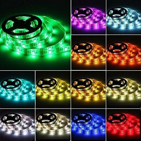 LED Light Strip 50/100/150/200cm RGB 5050SMD LED Strip Light Battery Operated Waterproof 3 Modes Color ChangeL