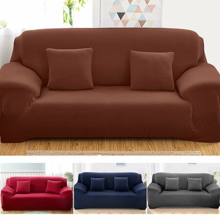 3 Seaters Elastic Sofa Cover Universal Chair Seat Protector Couch Case Stretch Slipcover Home Office Furniture Decorations Navy Blue