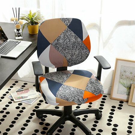 Swivel Seat Cover Elastic Computer Office Chair Cover Washable Removable Arm Chair Cover Home Buisness Office SuppliesC