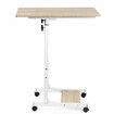 Moveable Computer Laptop Desk Height Adjustable Writing Study Table Book Storage Shelf Workstation with Wheels Warm White