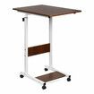 Moveable Computer Laptop Desk Height Adjustable Writing Study Table Book Storage Shelf Workstation with Wheels Warm White