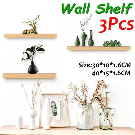 3 PCS Wall Shelf Wooden Rack Plant Show Platform for living RoomLarge