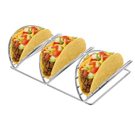 Stainless Steel Taco Holders for Soft or Hard Tacos, Burritos and Tortillas (1 Pack)