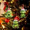 10Pcs Grinches Acrylic Christmas Tree Decoration Hanging Pendants Cute Funny Green Christmas Pendants Hanging Ornaments