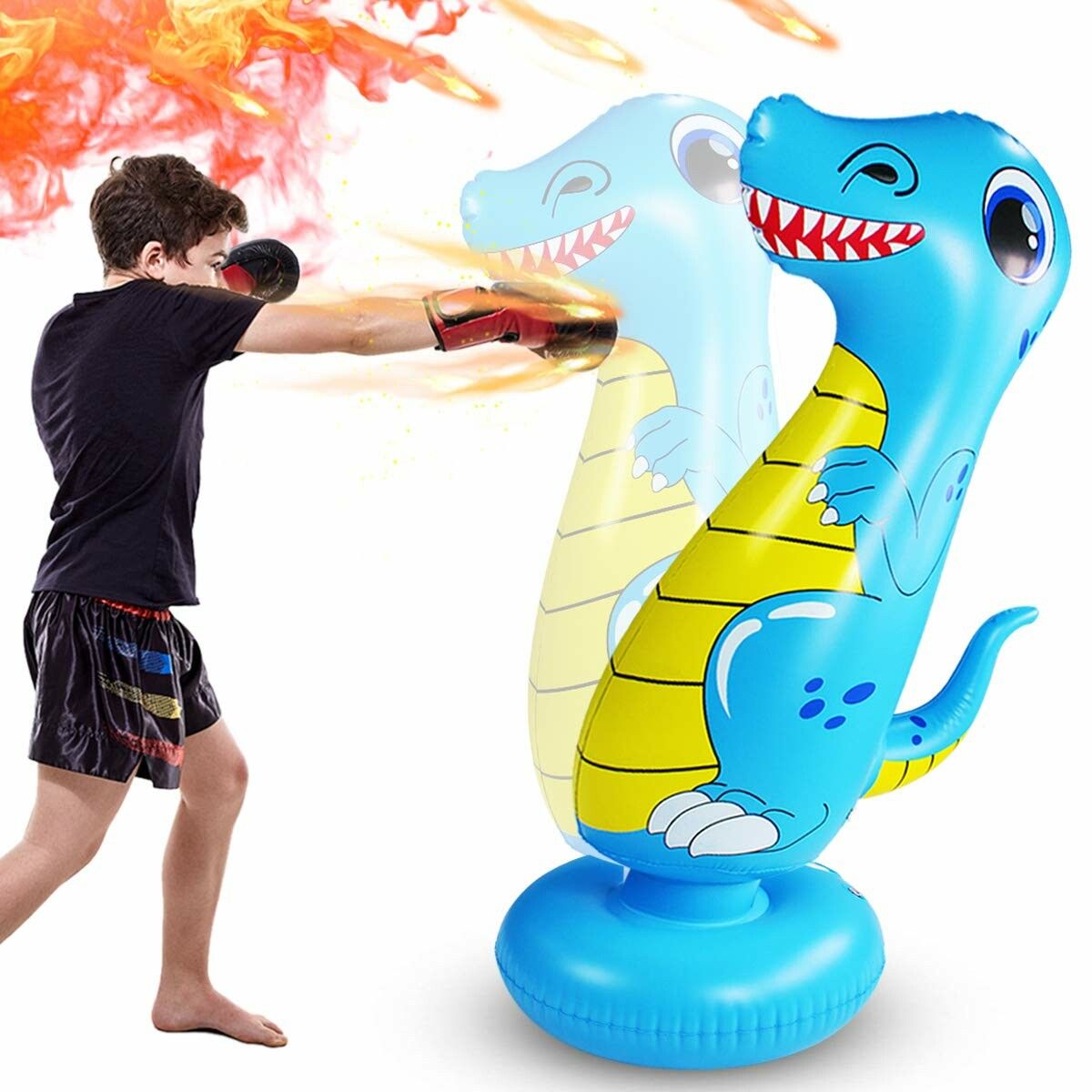 125cm PVC inflatable Punch Bag dinosaur boxing bag Boxing Bag for Immediate Bounce Practicing Karate,Taekwondo Boxing Bag Boy Girl