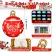 2x 60cm PVC Christmas Lighted Decorated Ball Giant  Inflatable Christmas Ball Large Xmas Blow Ball Decorations for Outside Holiday Yard Lawn Porch Decor