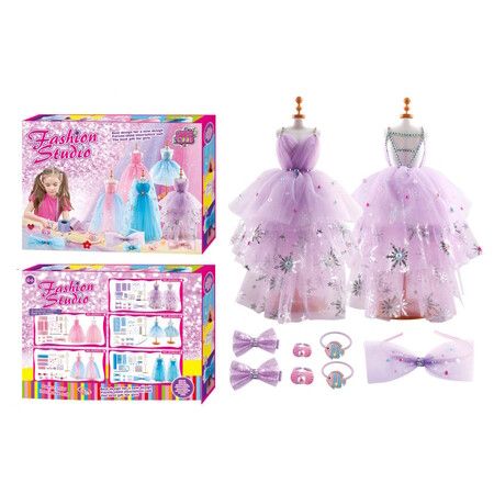 Fashion Design Kit,Fashion Creation Kit for Girls,DIY Craft Kits,Handmade Set with Fabric,Mannequin Birthday Gift Idea for Girls 8+ Years