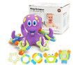 Floating Purple Octopus CRAB with 5 Hoopla Rings Interactive Bath Toy