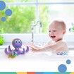 Floating Purple Octopus CRAB with 5 Hoopla Rings Interactive Bath Toy