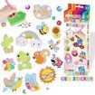 DIY Sparkle Gem  Children's Kids 6 Stickers Cartoon Diamond Painting,Fun Arts and Crafts Kits Magical  Art 19x19cm Garden