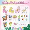 DIY Sparkle Gem  Children's Kids 6 Stickers Cartoon Diamond Painting,Fun Arts and Crafts Kits Magical Cute Art 19x19cm Alpaca