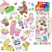 DIY Sparkle Gem  Children's Kids 6 Stickers Cartoon Diamond Painting,Fun Arts and Crafts Kits Magical Cute Art 19x19cm Alpaca