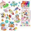 DIY Sparkle Gem  Children's Kids 6 Stickers Cartoon Diamond Painting,Fun Arts and Crafts Kits Magical Cute Art 19x19cm Sparce