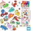 DIY Sparkle Gem  Children's Kids 6 Stickers Cartoon Diamond Painting,Fun Arts and Crafts Kits Magical Cute Art 19x19cm Dino