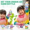 10 Bottles Sand Art Kits for Kids, Sand Art Activity Kit  Colored Pendent Bottles Funnels Stick Glow in The Dark Sand Art Glitter Packets Stickers for DIY