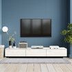 TV Cabinet Stand Unit Console Table 180cm Entertainment Center Bench Media Player Storage Drawer Wooden Furniture High Gloss Marble Effect