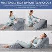 4 Pcs Bed Wedge Pillow Set Neck Back Head Leg Support Velvet Fabric Adjustable Triangular Cushion Memory Foam