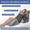 4 Pcs Bed Wedge Pillow Set Neck Back Head Leg Support Velvet Fabric Adjustable Triangular Cushion Memory Foam