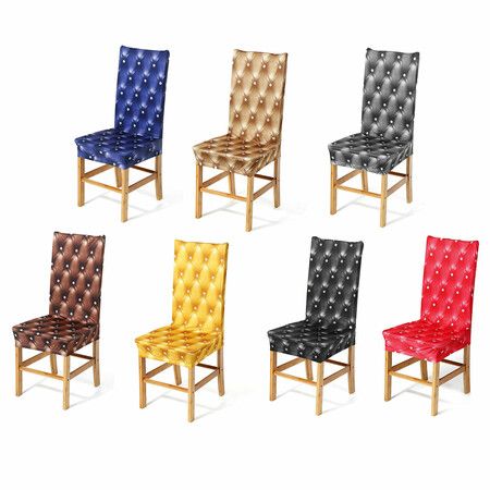 Velvet Stretch Chair Covers Chair Protector Slipcover Dining Room Wedding Banquet Party for Home Office DecorationGolden