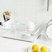 Kitchen Storage Organizer Dish Drainer Drying Rack Iron Sink Holder Tray For Plate Cup Bowl Tableware Shelf Basket Black