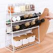 4 Tiers Metal Kitchen Spice Rack Jars Bottle Organizer Bathroom Storage ShelfBlack