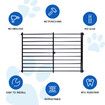 Dog Pet Safety Gate Cat Fence Guard Security Enclosure Stair Barrier Retractable Portable Low Puppy Containment System Metal Black 60cm High