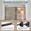 Dog Pet Safety Gate Cat Fence Guard Security Enclosure Stair Barrier Retractable Portable Low Puppy Containment System Metal Black 60cm High