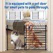 Dog Pet Safety Gate Cat Fence Guard Security Enclosure Stair Barrier Retractable Portable Low Puppy Containment System Metal Black 60cm High