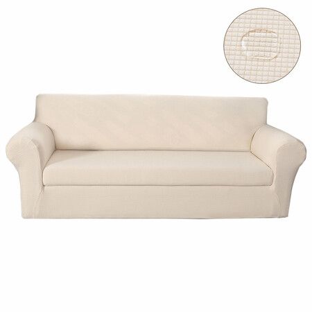 1 Seater Elastic Sofa Cover Cushion Pillow Cover Chair Seat Protector Stretch Couch Slipcover Accessories Decorations Black
