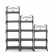 Retro Black Metal Folding Plant Shelf Unit Flower Rack Stand Shoe Stand For Garden Patio Balcony5 Layers