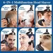 9D Electric Head Shaver for Bald Men,Upgraded 6-in-1 Head Shaver for Bald Men,Waterproof Wet/Dry Grooming Kit Electric Shaver for Men,Cordless Rechargeable Bald Head Razor for Home&Travel Gift