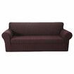 3 Seaters Velvet Sofa Cover Pure Color Elastic Chair Seat Protector Couch Case Stretch Slipcover Decorations Black