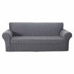3 Seaters Velvet Sofa Cover Pure Color Elastic Chair Seat Protector Couch Case Stretch Slipcover Decorations Black