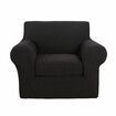 3 Seaters Velvet Sofa Cover Pure Color Elastic Chair Seat Protector Couch Case Stretch Slipcover Decorations Black