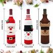 Christmas Decorative Wine Bottle Sleeve Knitted Champagne Bottle Sleeve For Restaurant Holiday Scene Setting 10.24 X 4.33 Inches - 3 pieces