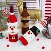 Christmas Decorative Wine Bottle Sleeve Knitted Champagne Bottle Sleeve For Restaurant Holiday Scene Setting 10.24 X 4.33 Inches - 3 pieces